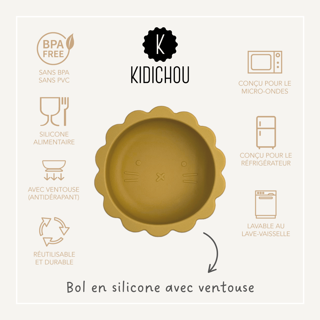 bol en silicone moutarde