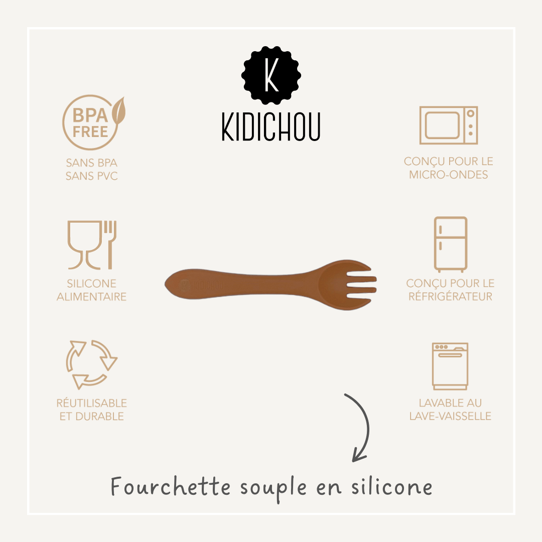 fourchette en silicone terracotta