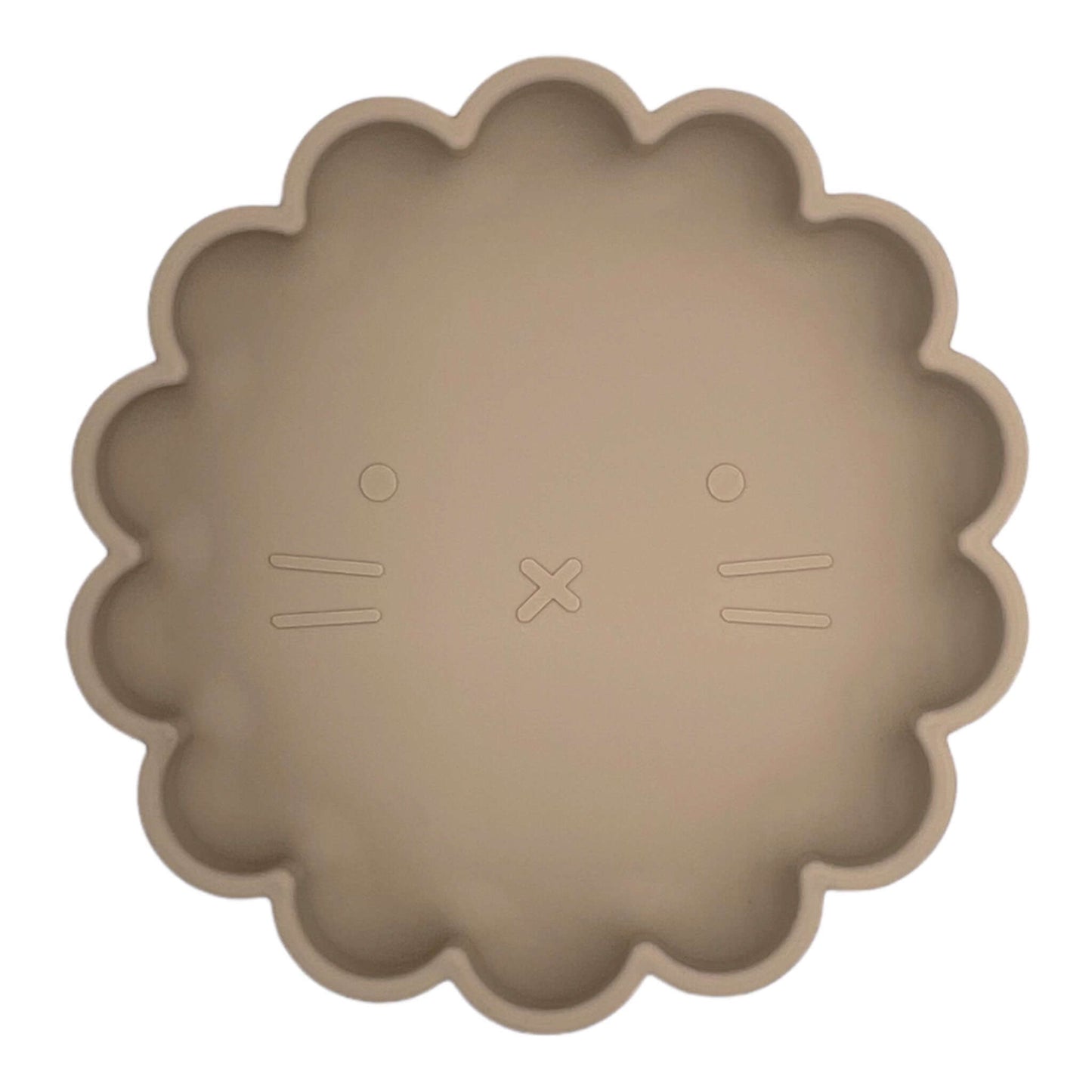 assiette en silicone taupe