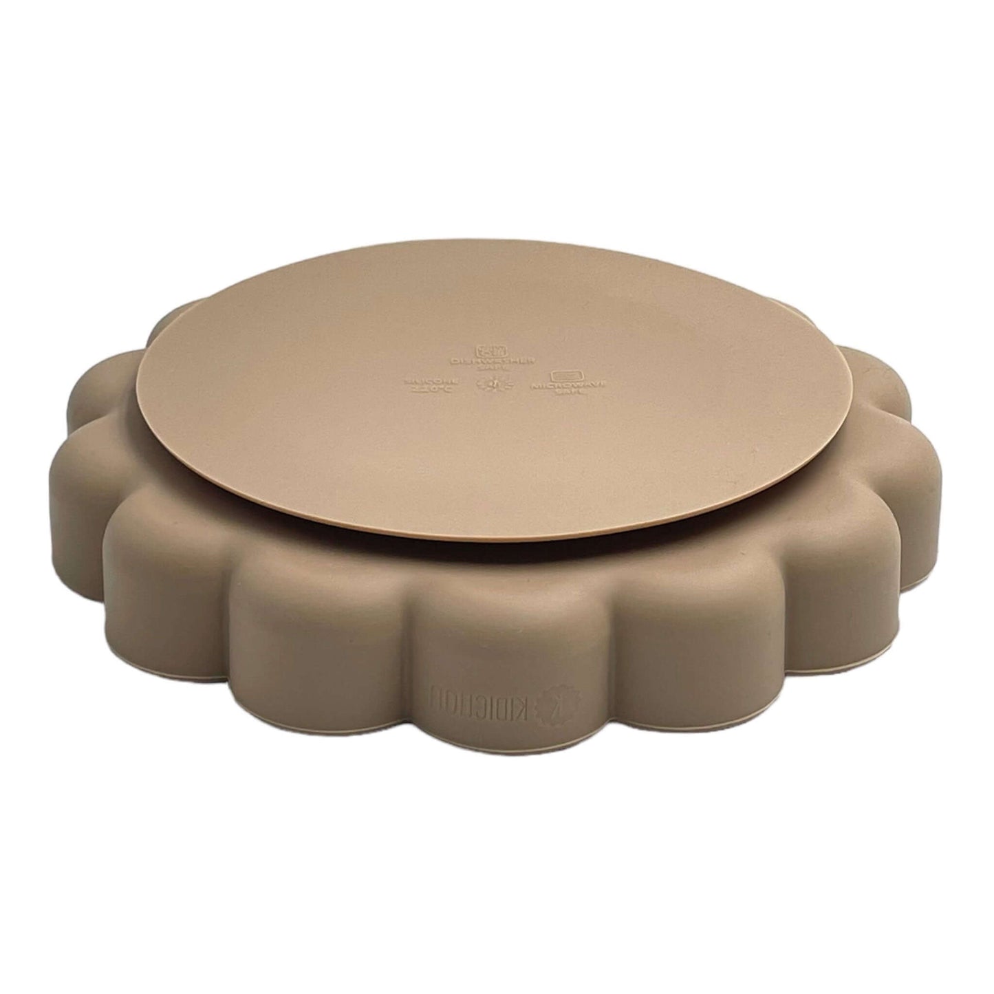 assiette en silicone taupe
