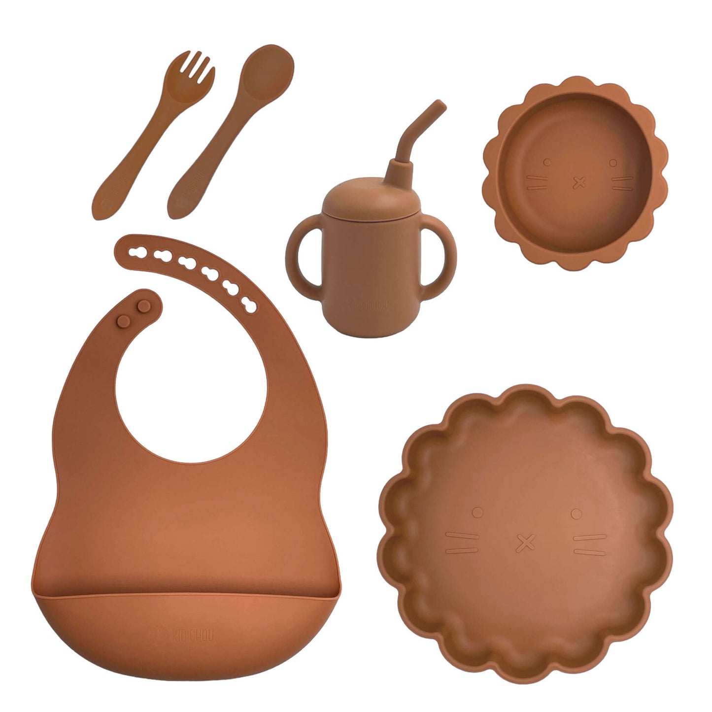 set vaisselle en silicone terracotta