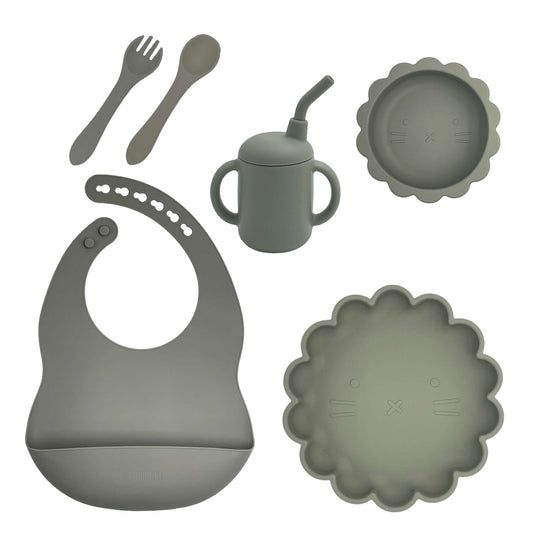 set vaisselle en silicone vert