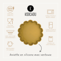 Assiette en silicone avec ventouse Ylana