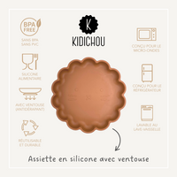 Assiette en silicone avec ventouse Ylana