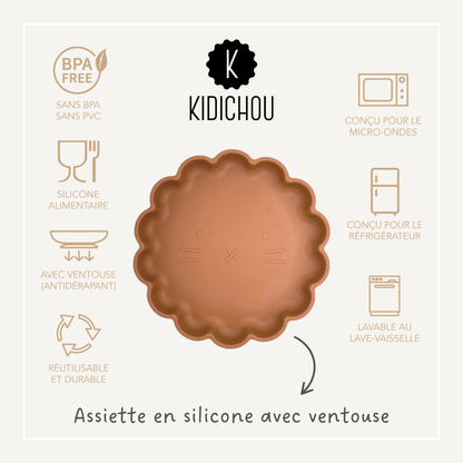 assiette en silicone terracotta