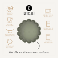 Assiette en silicone avec ventouse Ylana