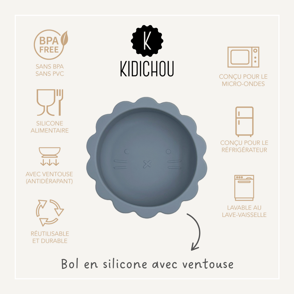 Bol en silicone avec ventouse Kemron