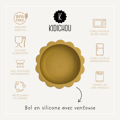 bol en silicone moutarde