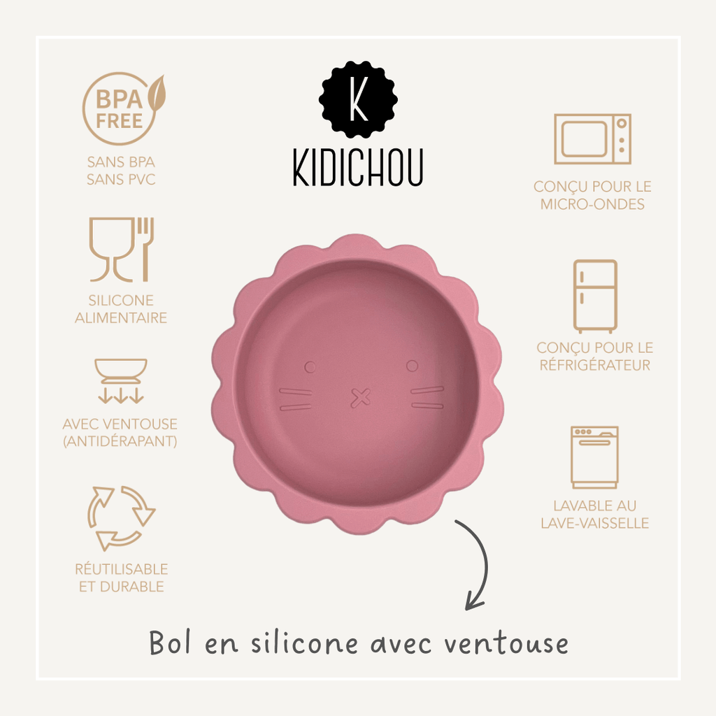 bol en silicone rose