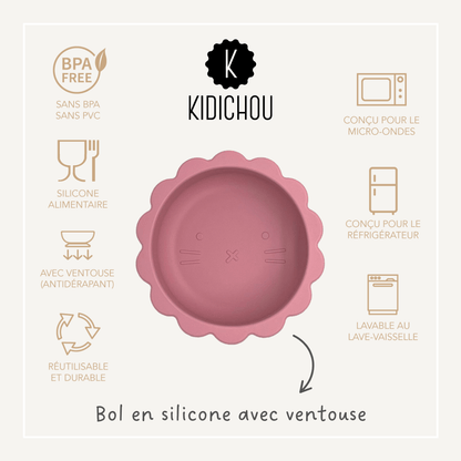 bol en silicone rose
