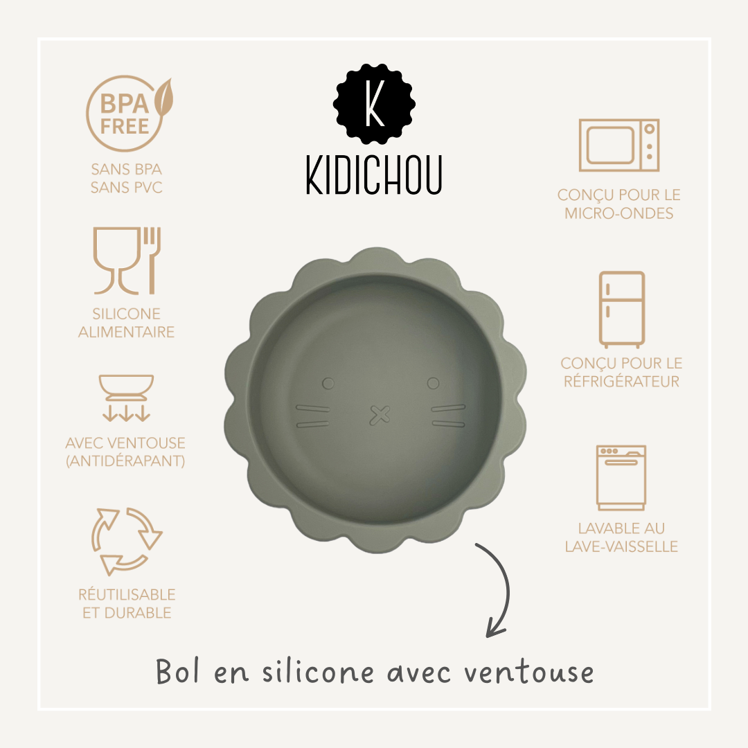 Bol en silicone avec ventouse Kemron