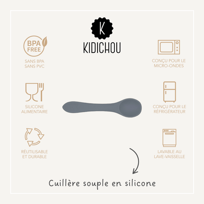 cuillere en silicone bleu