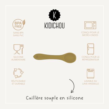 cuillere en silicone moutarde