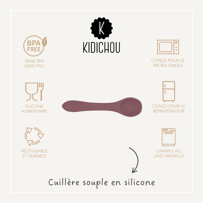 cuillere en silicone rose