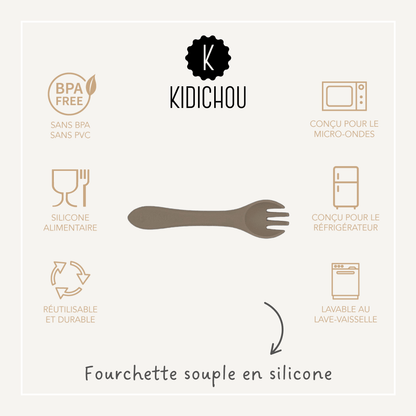 fourchette en silicone taupe
