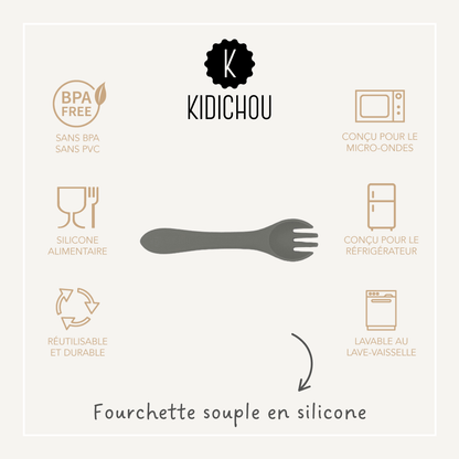 fourchette en silicone vert