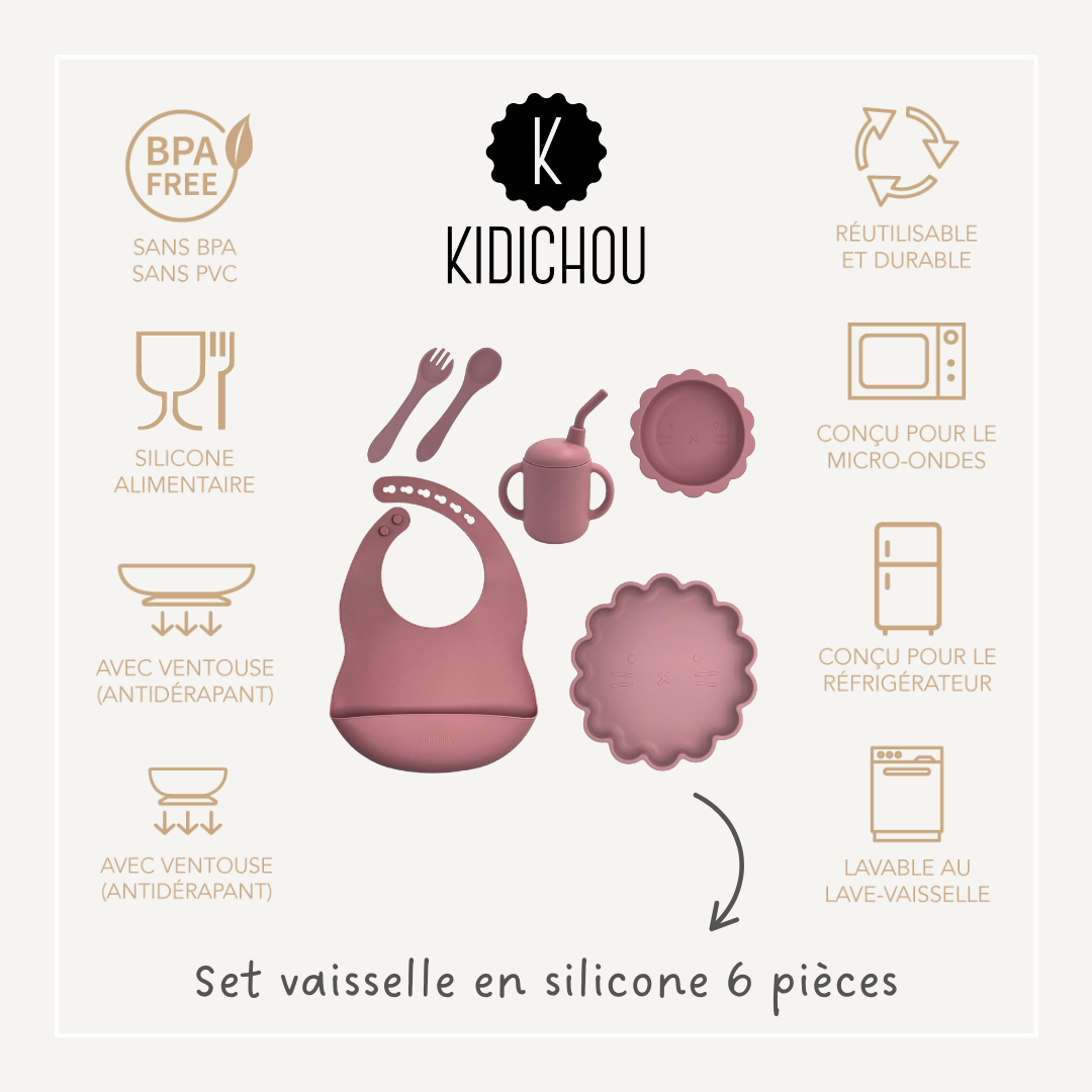 Set vaisselle en silicone 6 pièces Ysaé