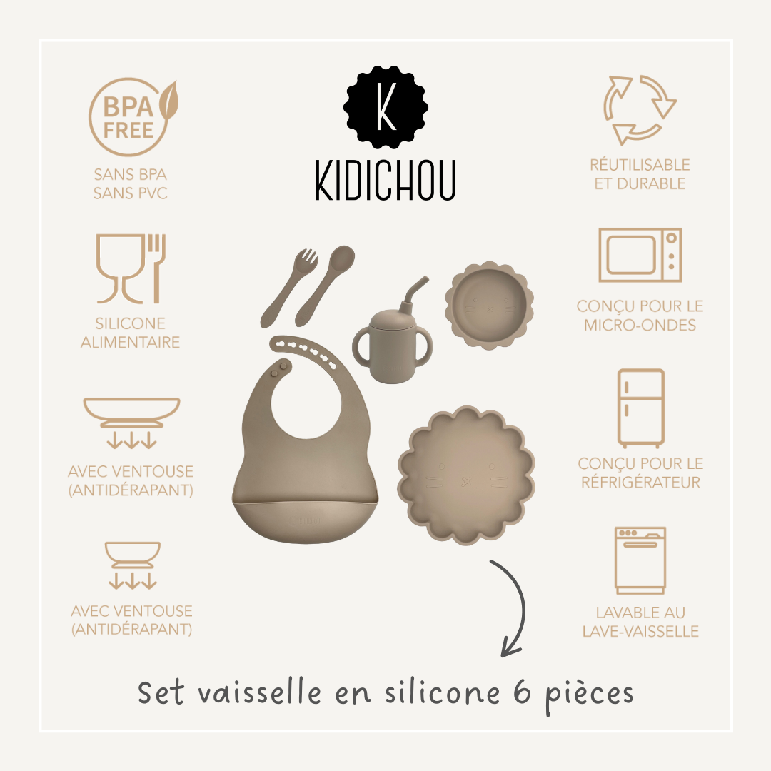 Set vaisselle en silicone 6 pièces Ysaé