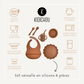 set vaisselle en silicone terracotta