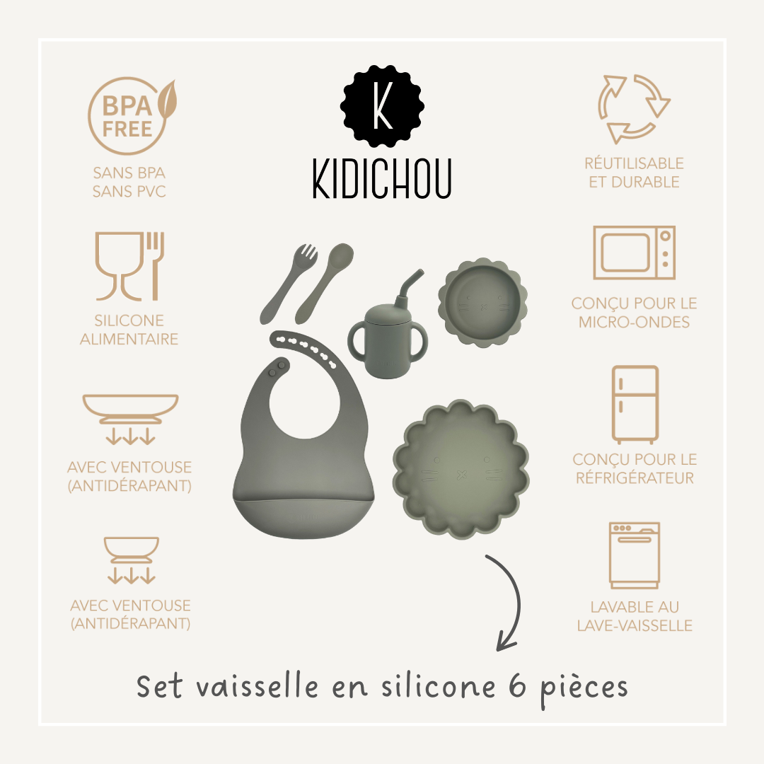 Set vaisselle en silicone 6 pièces Ysaé