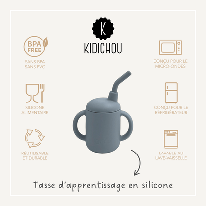 tasse en silicone bleu