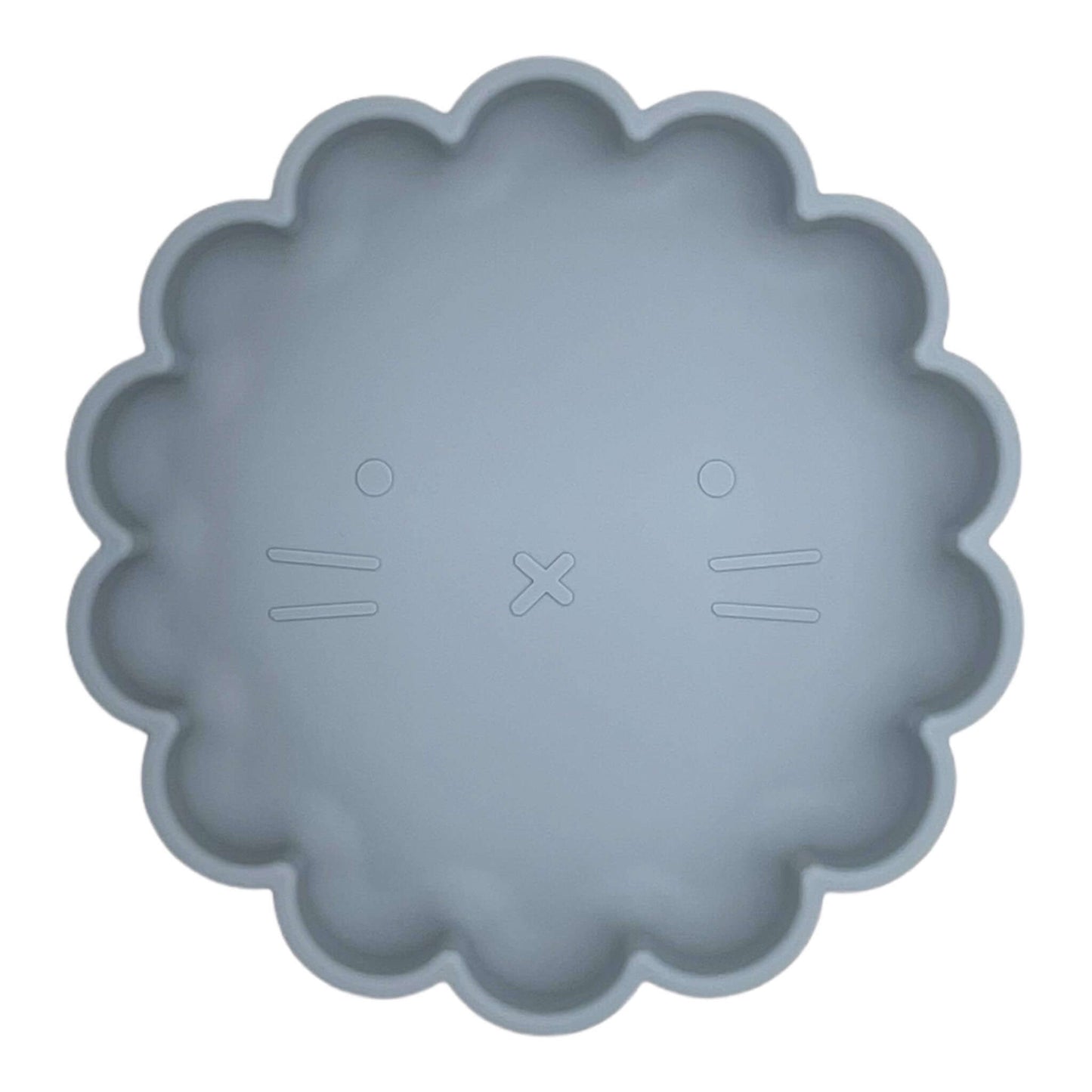 assiette en silicone bleu