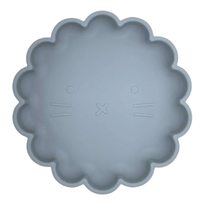 assiette en silicone bleu