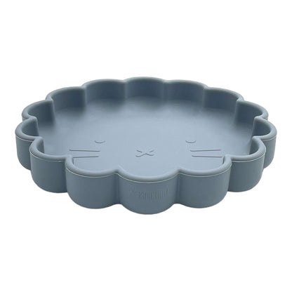 assiette en silicone bleu