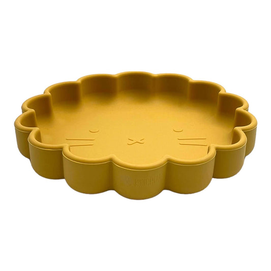 assiette en silicone moutarde