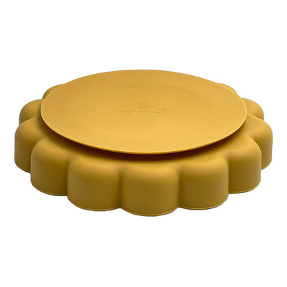 assiette en silicone moutarde