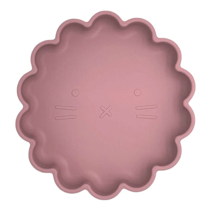assiette en silicone rose