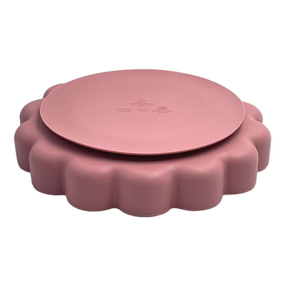 assiette en silicone rose