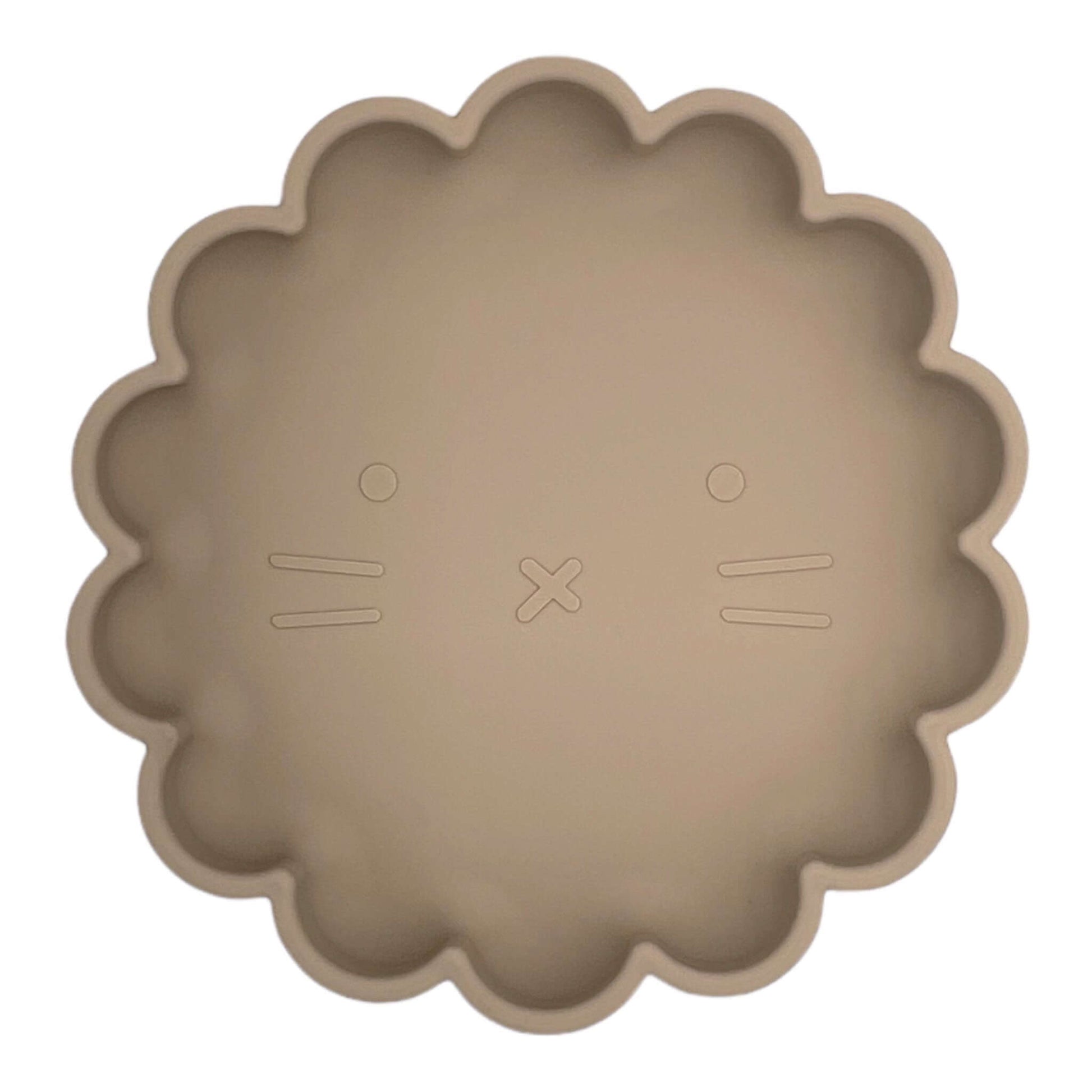 assiette en silicone taupe