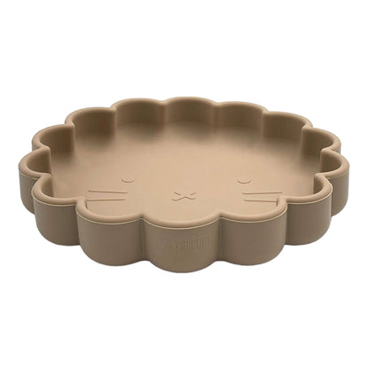 assiette en silicone taupe
