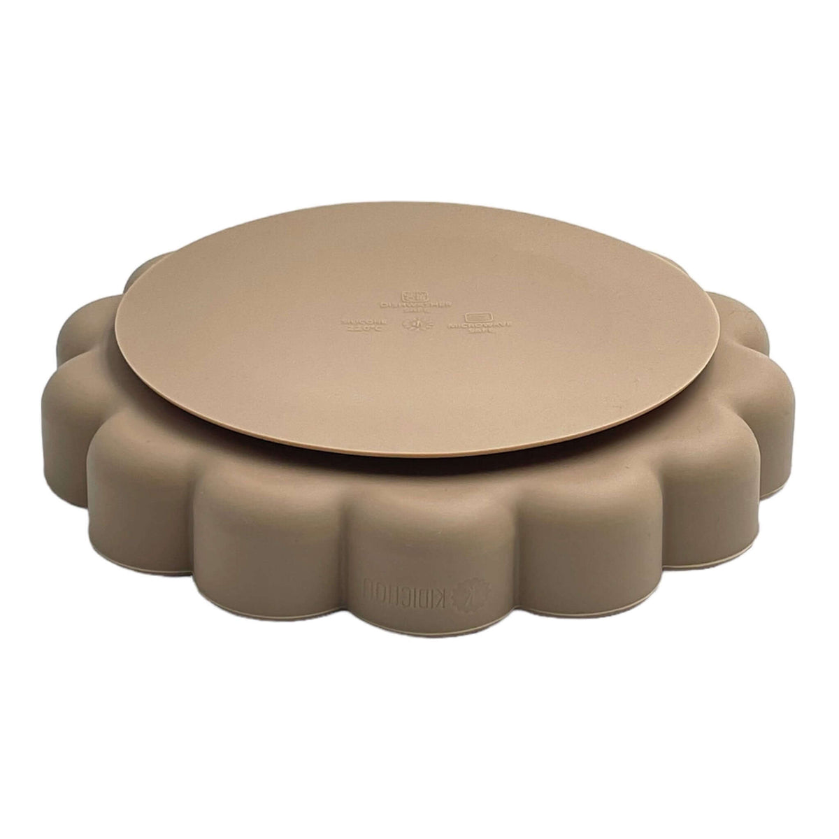assiette en silicone taupe