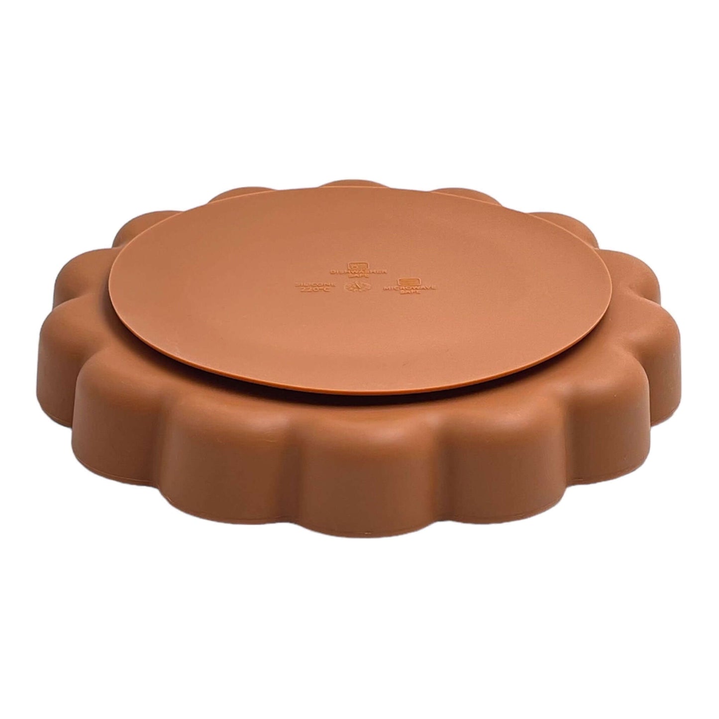 assiette en silicone terracotta