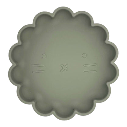 assiette en silicone vert