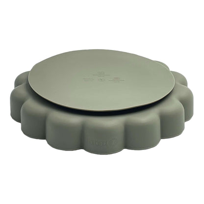 assiette en silicone vert