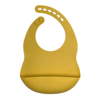 bavoir en silicone moutarde