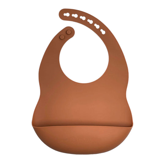 bavoir en silicone terracotta