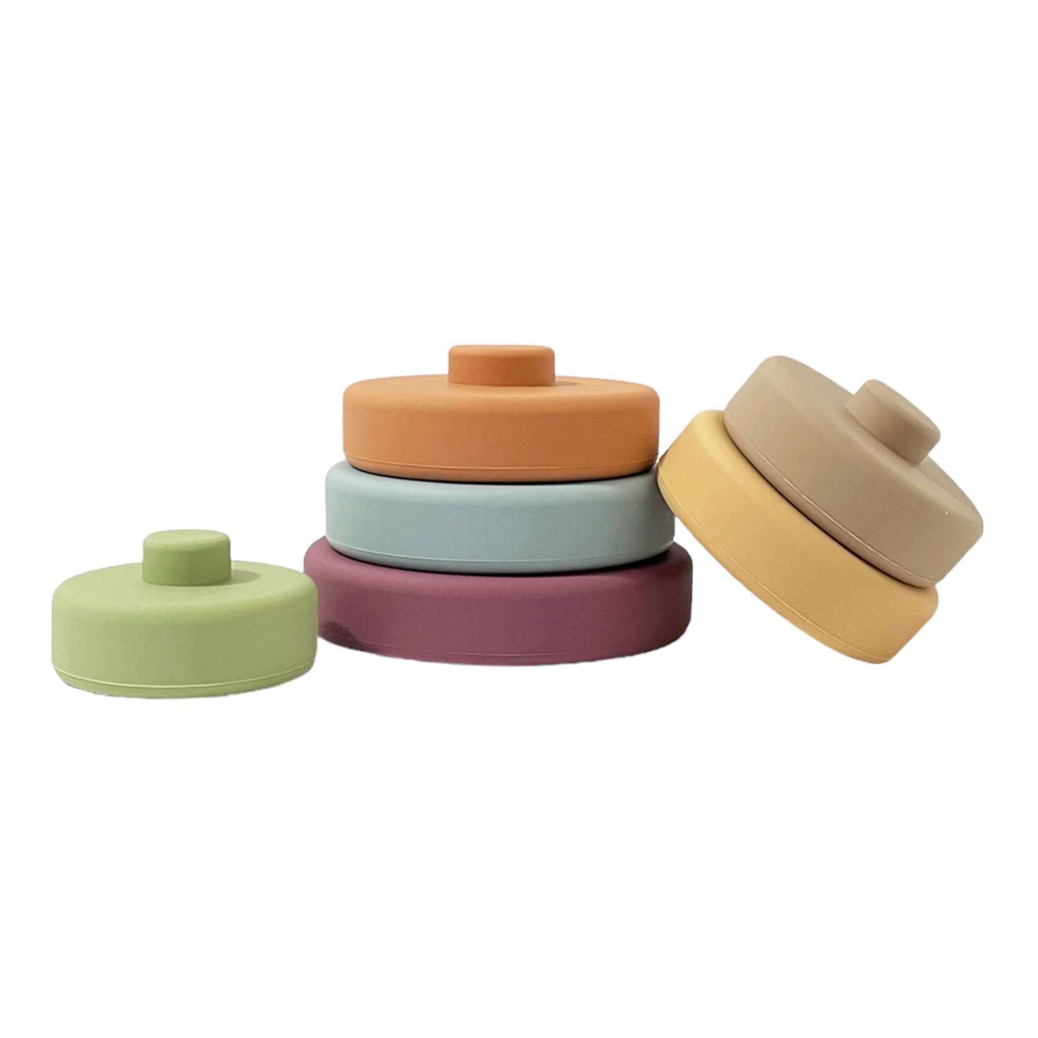 pyramide avec anneaux a empiler en silicone violet
