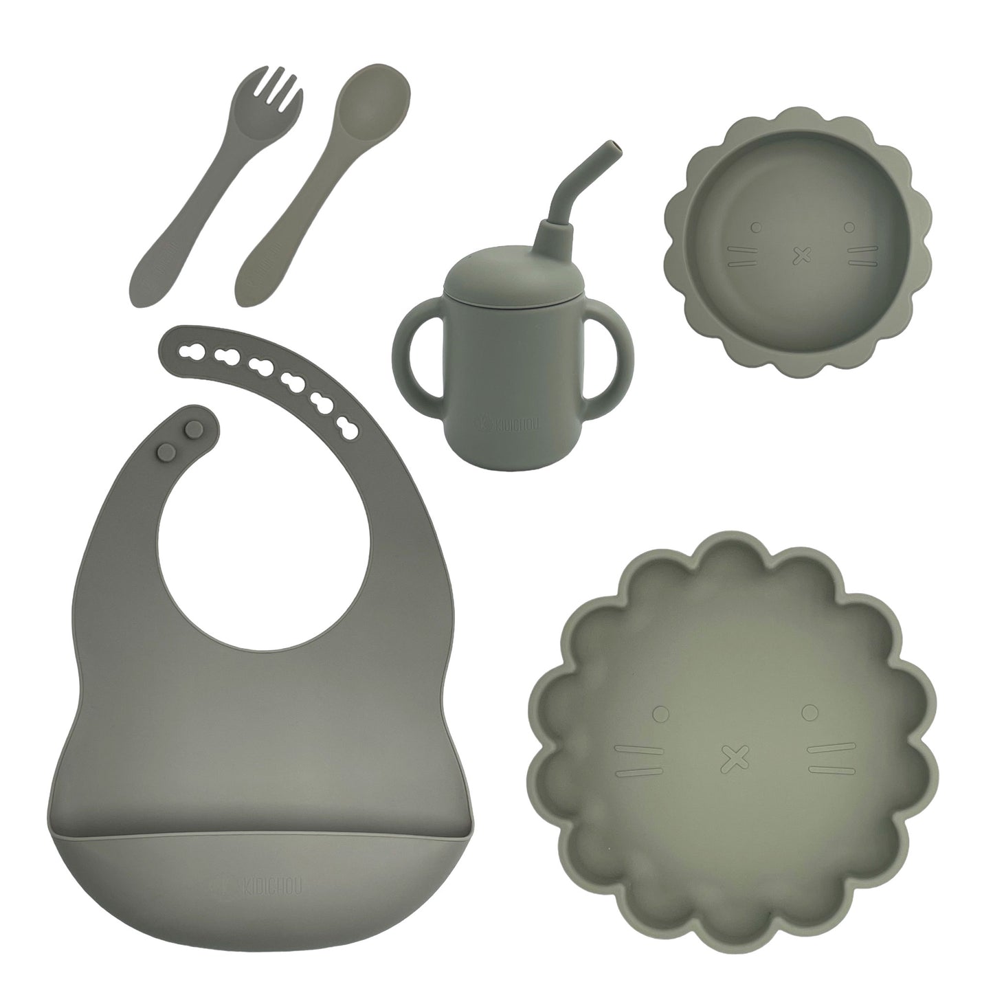 Set vaisselle en silicone 6 pièces Ysaé (Bleu)